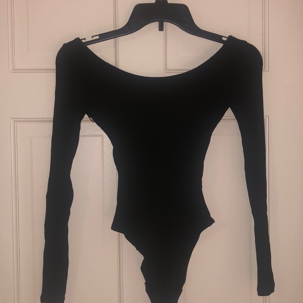 Black Ribbed Bodysuit